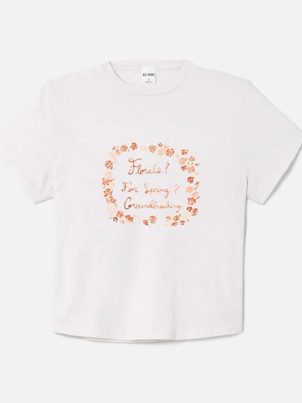 RE/DONE Flowers Graphic Tee NWT